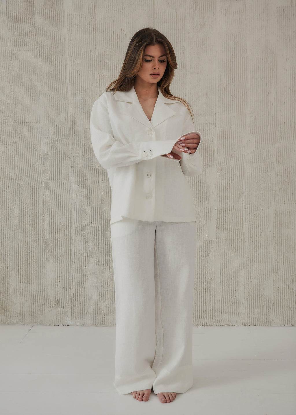 Milky linen pants